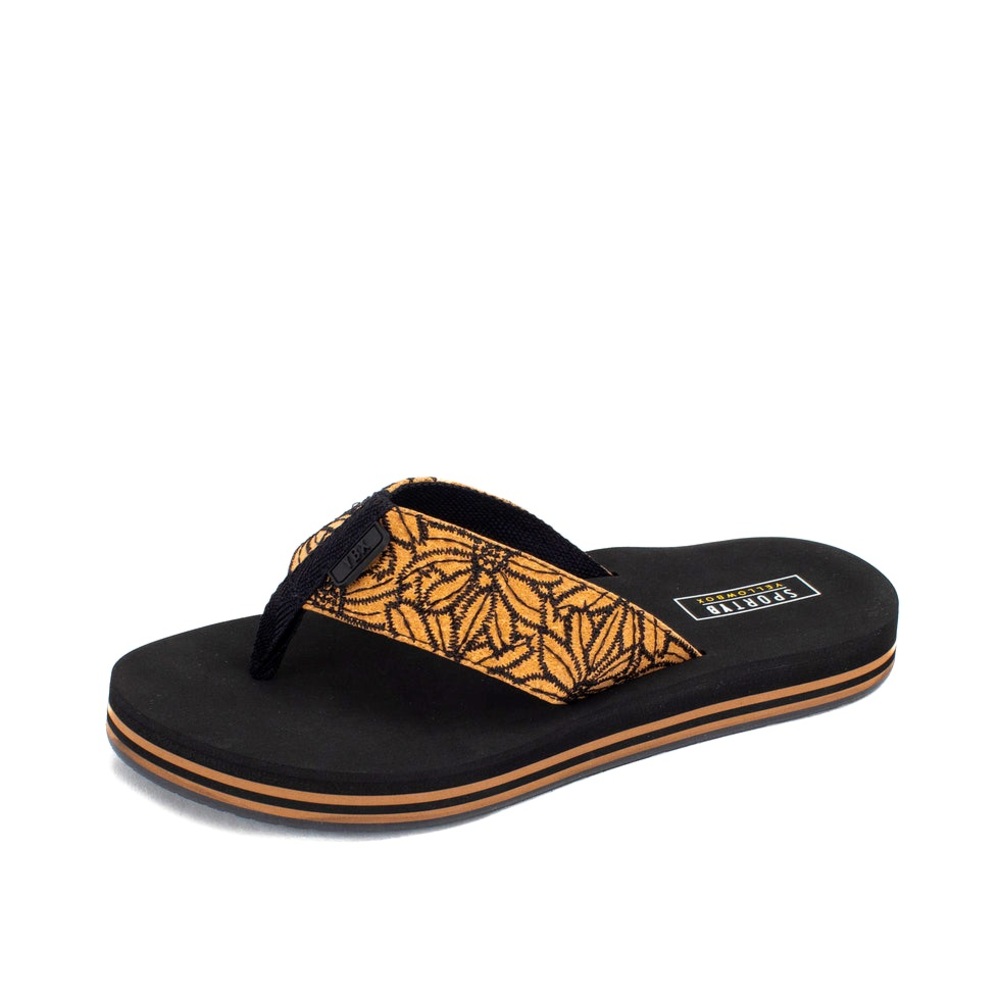 Yellow box Rina Flip Flop col black medium width